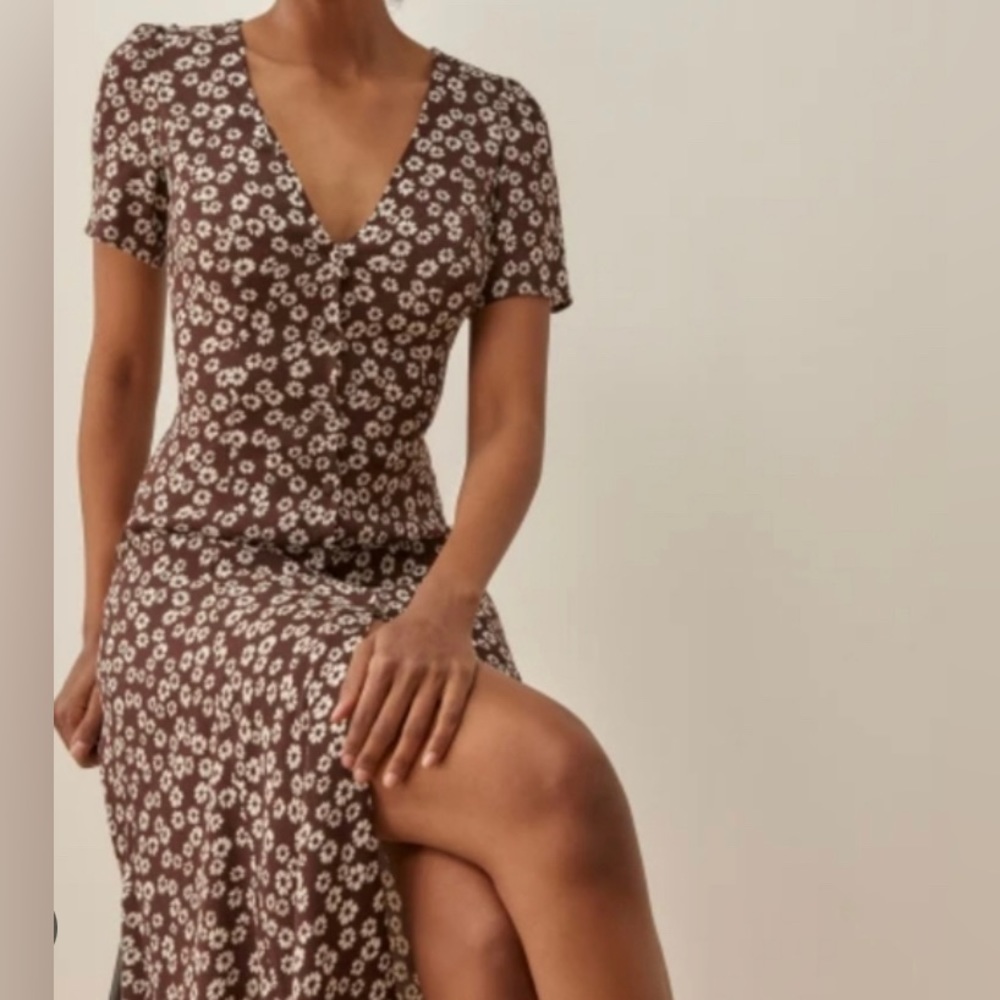 Reformation Locklin dress in Maple